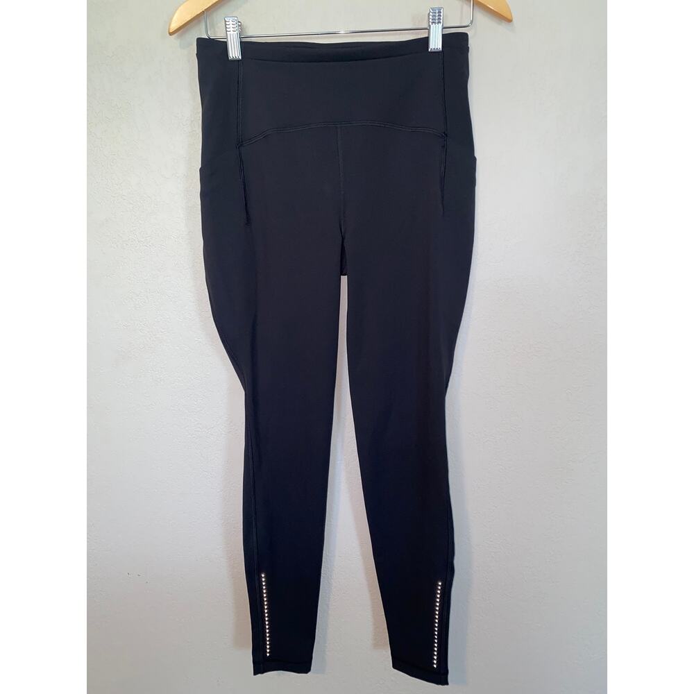 Lululemon Speed Up Reflective Black Leggings SZ 8